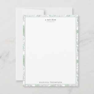 Green Floral Roses French Chinoiserie Pattern Card