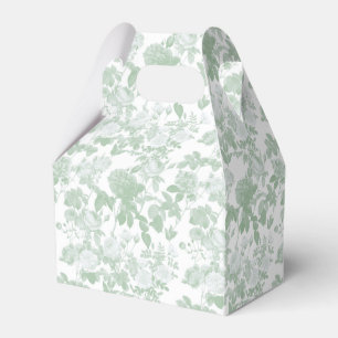 Green Floral Roses French Chinoiserie Pattern Favor Box