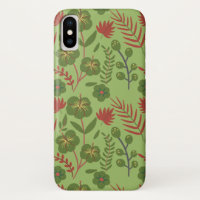 Green floral seamless pattern flower, branch, leaf