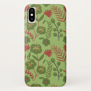Green floral seamless pattern flower, branch, leaf Case-Mate iPhone case
