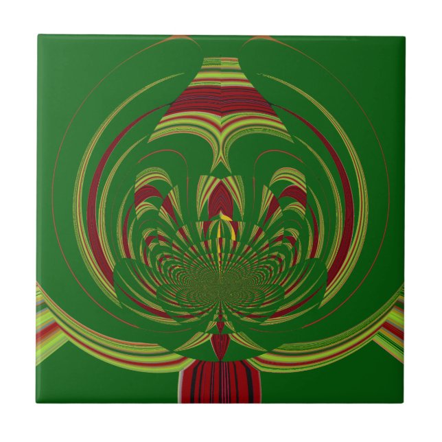 Green Floral Tile (Front)