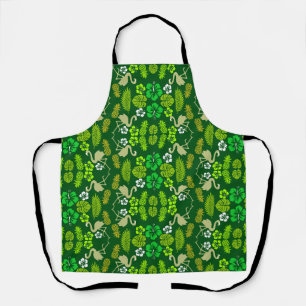 Green Floral Tropical Fruit Patterned Apron