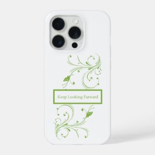Green Floral Vines Keep Looking Forward Quote  iPhone 15 Pro Case