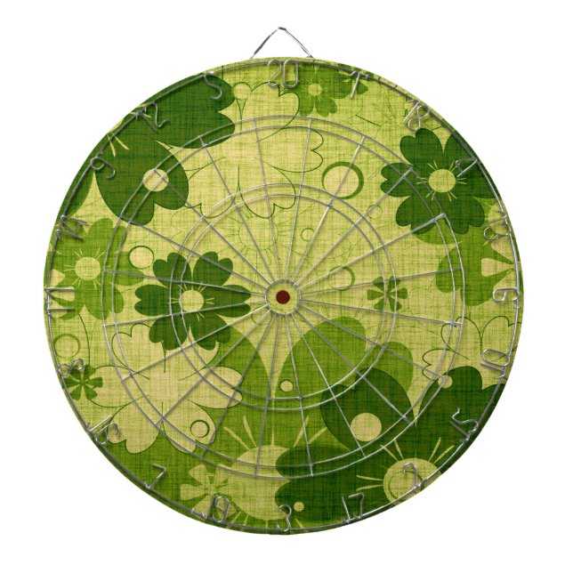 Green Floral Vintage Dartboard (Front)