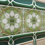 Green Floral Wall Decor Art Nouveau Backsplash Tile<br><div class="desc">Welcome to CreaTile! Here you will find handmade tile designs that I have personally crafted and vintage ceramic and porcelain clay tiles, whether stained or natural. I love to design tile and ceramic products, hoping to give you a way to transform your home into something you enjoy visiting again and...</div>