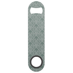 Green floral wallpaper bar key