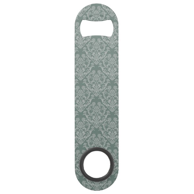 Green floral wallpaper bar key (Front)