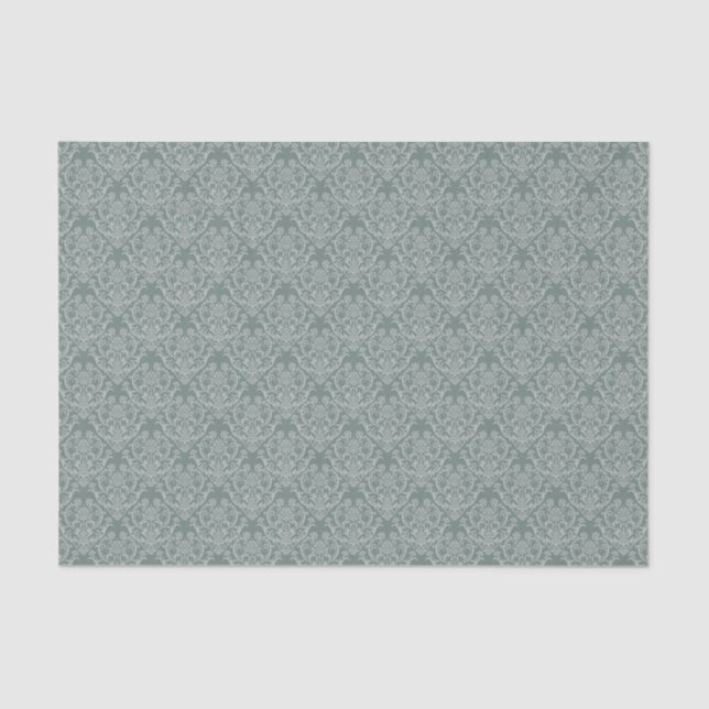 Green floral wallpaper tissue paper (Front)