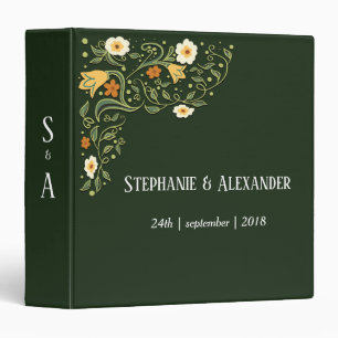 Green Floral Wedding Album Binder