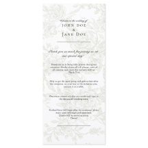 Green Floral Wedding Program