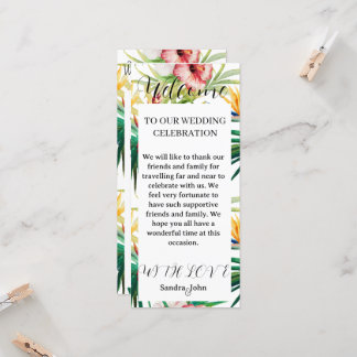 Green Floral Welcome Wedding Program