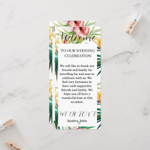 Green Floral Welcome Wedding Programme