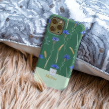 Green Floral Wildflower Monogram