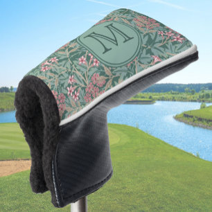 Green Floral William Morris Custom Initial Ladies Golf Head Cover