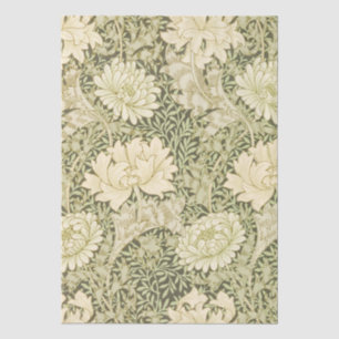 Green Floral Wm Morris Design Tissue Paper