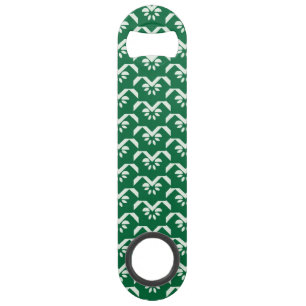 Green floral zigzag bar key