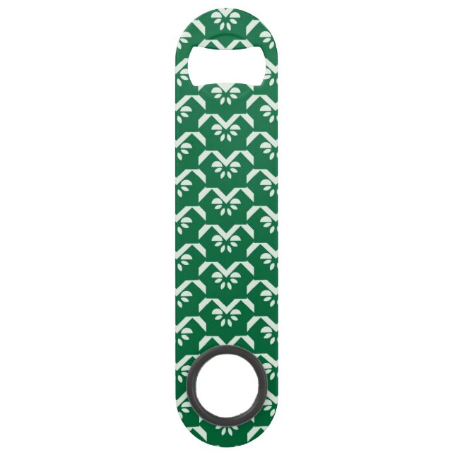Green floral zigzag bar key (Front)