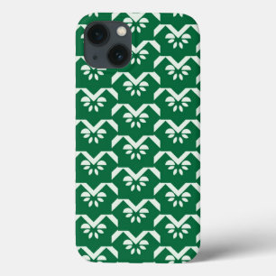 Green floral zigzag iPhone 13 case