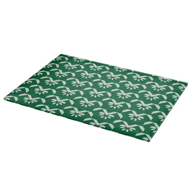 Green floral zigzag cutting board (Corner)
