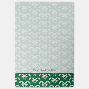 Green floral zigzag post-it notes