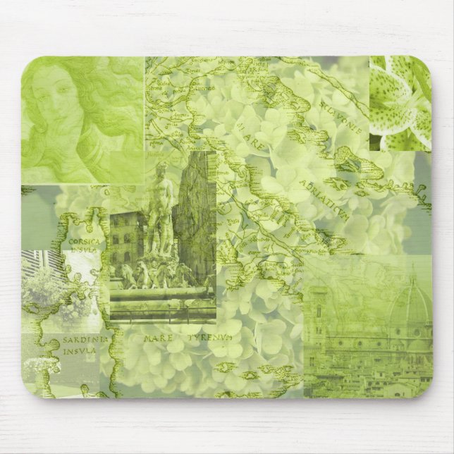 Green Florence Picture Collage- Mousepad (Front)