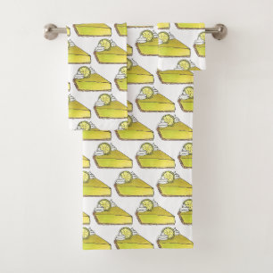 Green Florida Key Lime Pie Slice Foodie Bath Towel Set