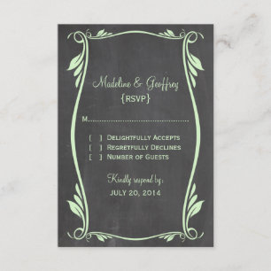 Green Flourish Chalkboard Response Card