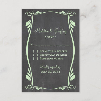Green Flourish Chalkboard Response Card