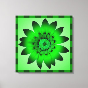 Green Flower artwork - Wrapped canvas