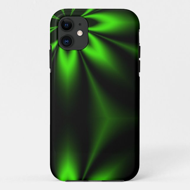 Green Flower Burst Fractal Case-Mate iPhone Case (Back)