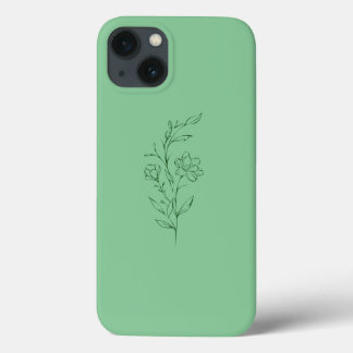 Green Flower Case for iPhone 13