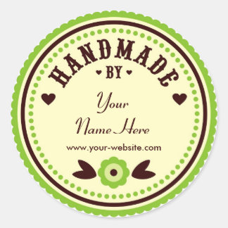 Green Flower Handmade By Personalized Stickers