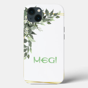 Green flower mask iPhone 13 case