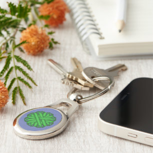 Green Flower Ribbon by Kenneth Yoncich Keychain