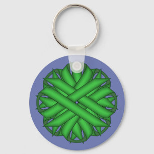 Green Flower Ribbon by Kenneth Yoncich Keychain