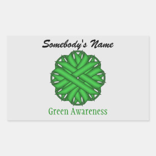 Green Flower Ribbon by Kenneth Yoncich Sticker