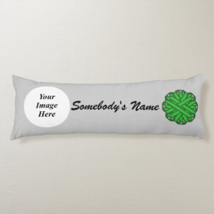 Green Flower Ribbon Template by Kenneth Yoncich Body Pillow
