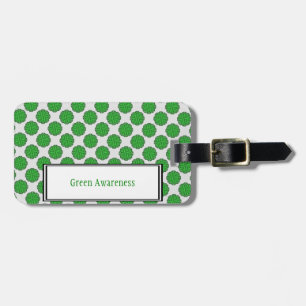 Green Flower Ribbon Template by Kenneth Yoncich Luggage Tag