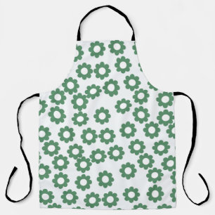 Green Flower Y2K Pattern Apron