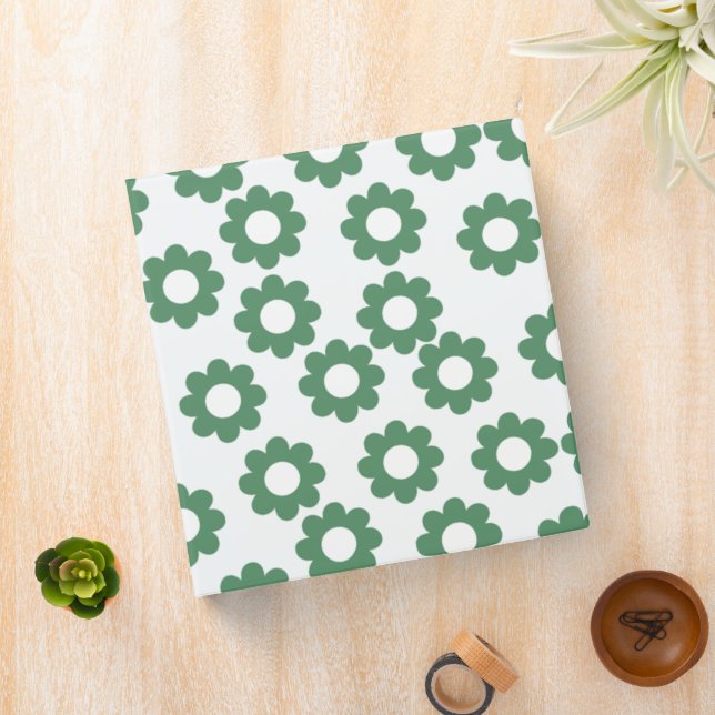 Green Flower Y2K Pattern Binder (In Situ)