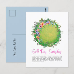 Green, Flowers and Leaf, Earth Day Everyday Postcard
