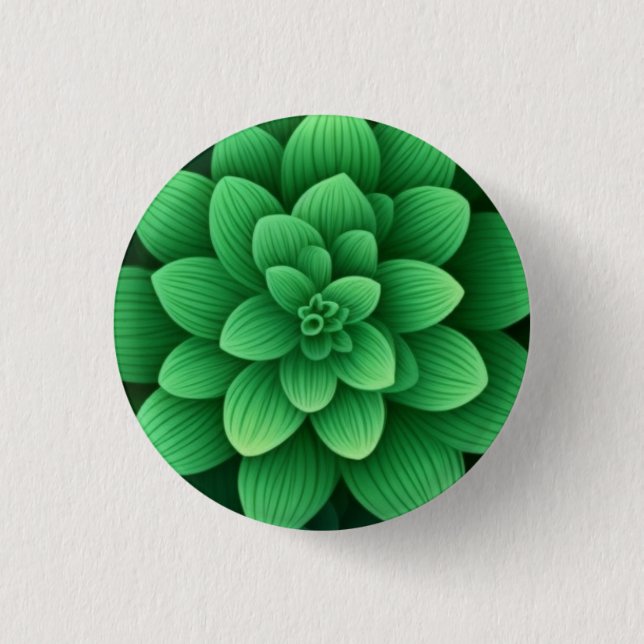 Green Flowers Background-77761 1 Inch Round Button (Front)