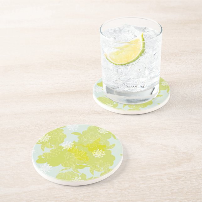 Green Flowers Coaster (Side)