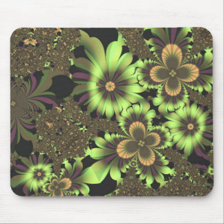 Green Flowers Mouse Pad