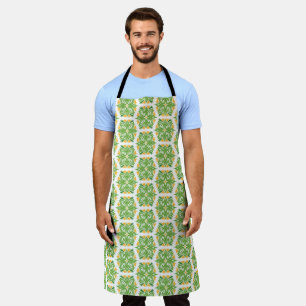 Green Flowers, Pattern Of Flowers, Floral Pattern Apron
