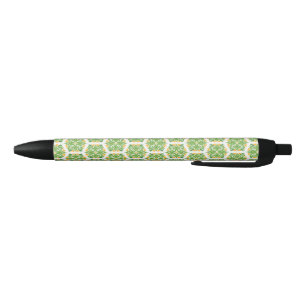 Green Flowers, Pattern Of Flowers, Floral Pattern Black Ink Pen