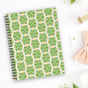 Green Flowers, Pattern Of Flowers, Floral Pattern Notebook