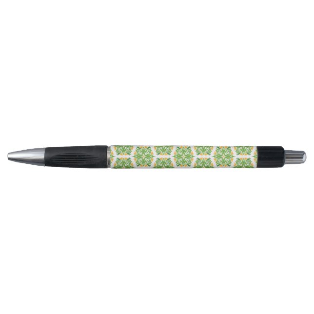 Green Flowers, Pattern Of Flowers, Floral Pattern Pen (Front)