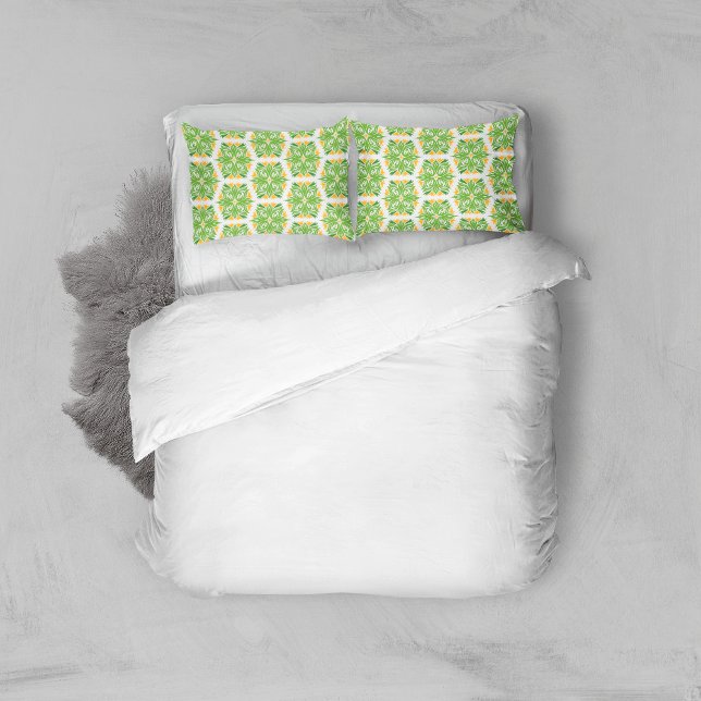 Green Flowers, Pattern Of Flowers, Floral Pattern Pillowcase (Creator Uploaded)