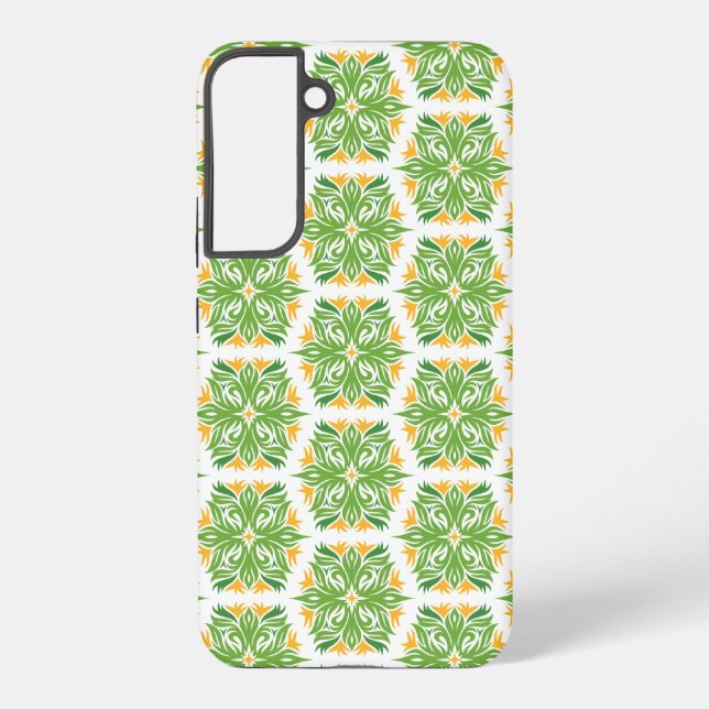 Green Flowers, Pattern Of Flowers, Floral Pattern Samsung Galaxy S22+ Case (Back)